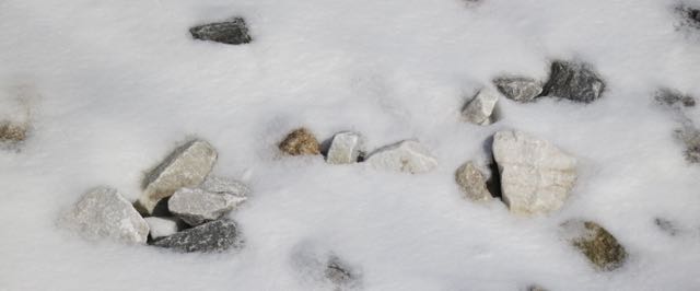 rocks in snow